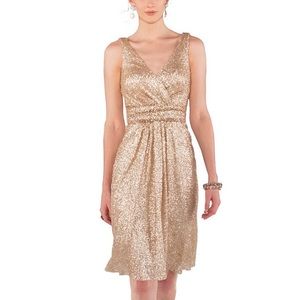 Sorella Vita Gold Sequin Prom Event Dress